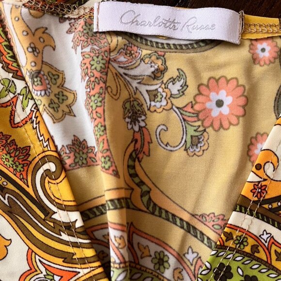 Vintage Y2K Charlotte Russe tunic blouse retro paisley fairycore hippie - Picture 2 of 6